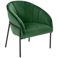 SESSEL in Samt Grün  - Schwarz/Grün, Design, Textil/Metall (71/84/69cm) - Livetastic