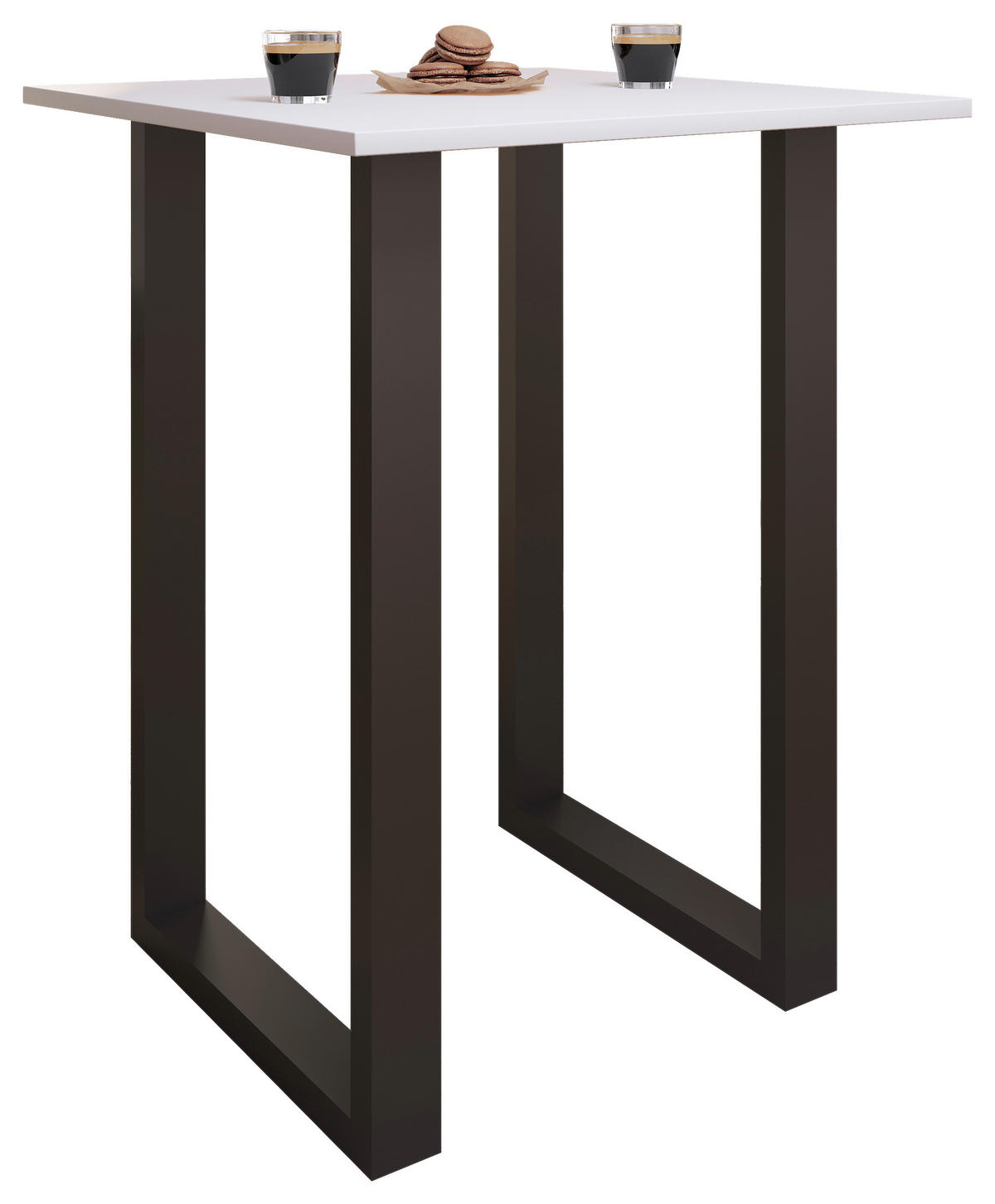 BARBORD i metall, trämaterial  80/50/102 cm  - vit/svart, Klassisk, metall/trämaterial (80/50/102cm)