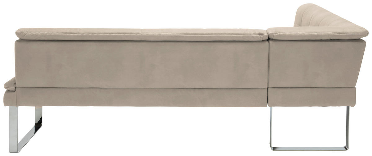 ECKBANK 174/253 cm Mikrofaser Chromfarben, Sandfarben Metall   - Sandfarben/Chromfarben, Design, Textil/Metall (174/253cm) - Novel