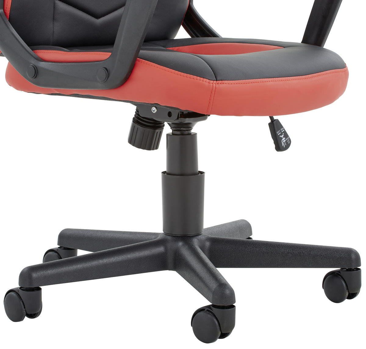 GAMING STOL umetna masa, tekstil rdeča, črna  - rdeča/črna, Design, umetna masa/tekstil (54/93-103/54cm) - Xora