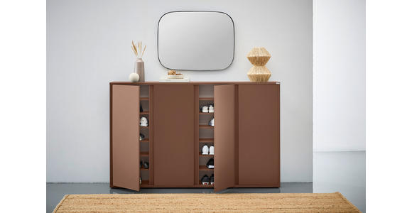 SCHUHSCHRANK 192,7/120/33,8 cm - Terracotta, Design, Holzwerkstoff/Kunststoff (192,7/120/33,8cm) - Xora