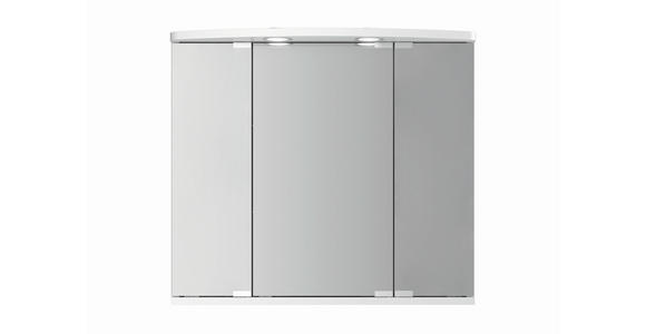 SPIEGELSCHRANK 67,4/60/22 cm  - Silberfarben/Weiß, Basics, Glas/Holz (67,4/60/22cm) - Xora