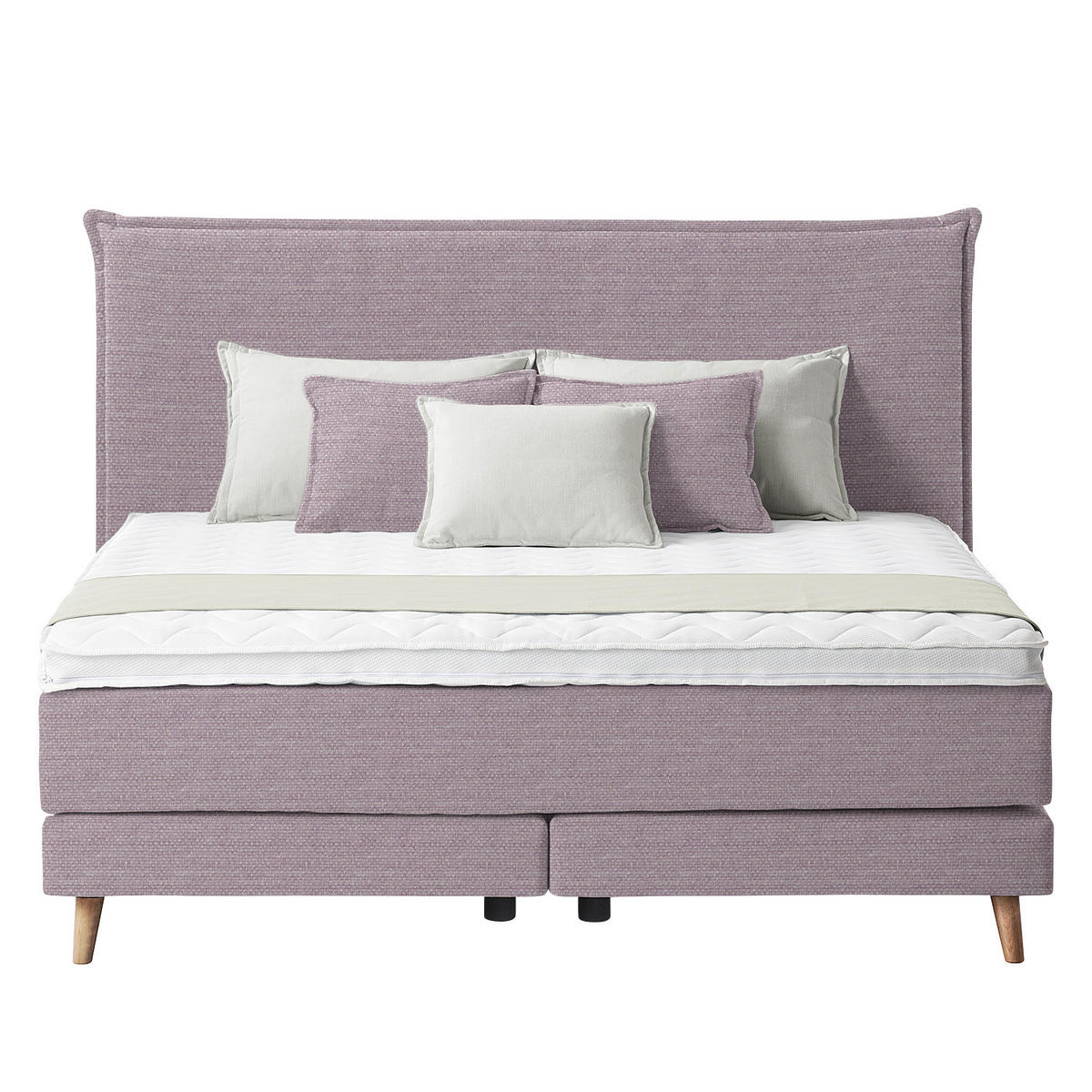 BOXSPRINGBETT 180/200 cm  in Flieder  - Eichefarben/Flieder, Design, Holzwerkstoff/Textil (180/200cm) - home24
