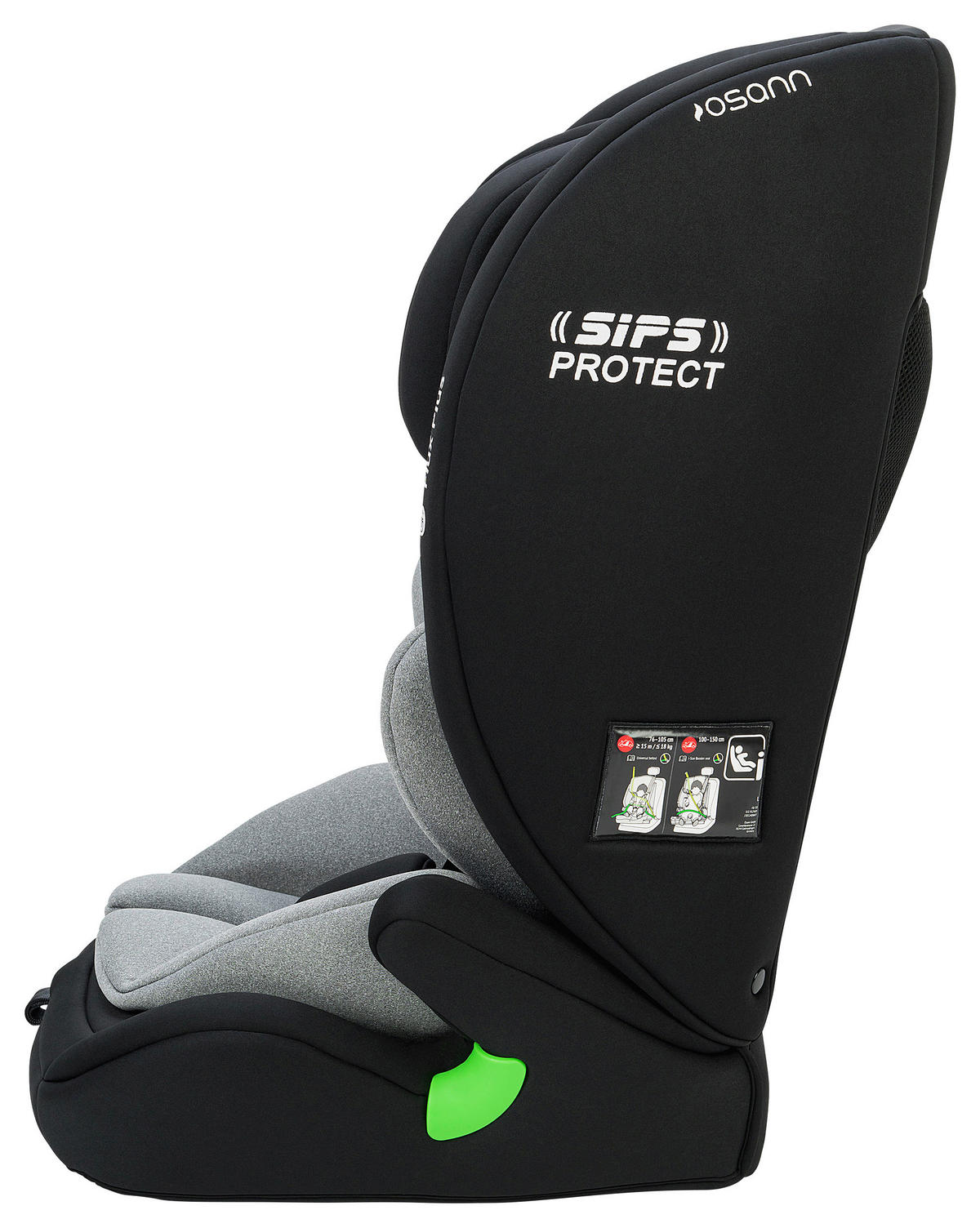 KINDERAUTOSITZ FLUX PLUS ECE R 129 i-SIZE  - Schwarz/Grau, Basics, Kunststoff/Textil (44cm) - Osann
