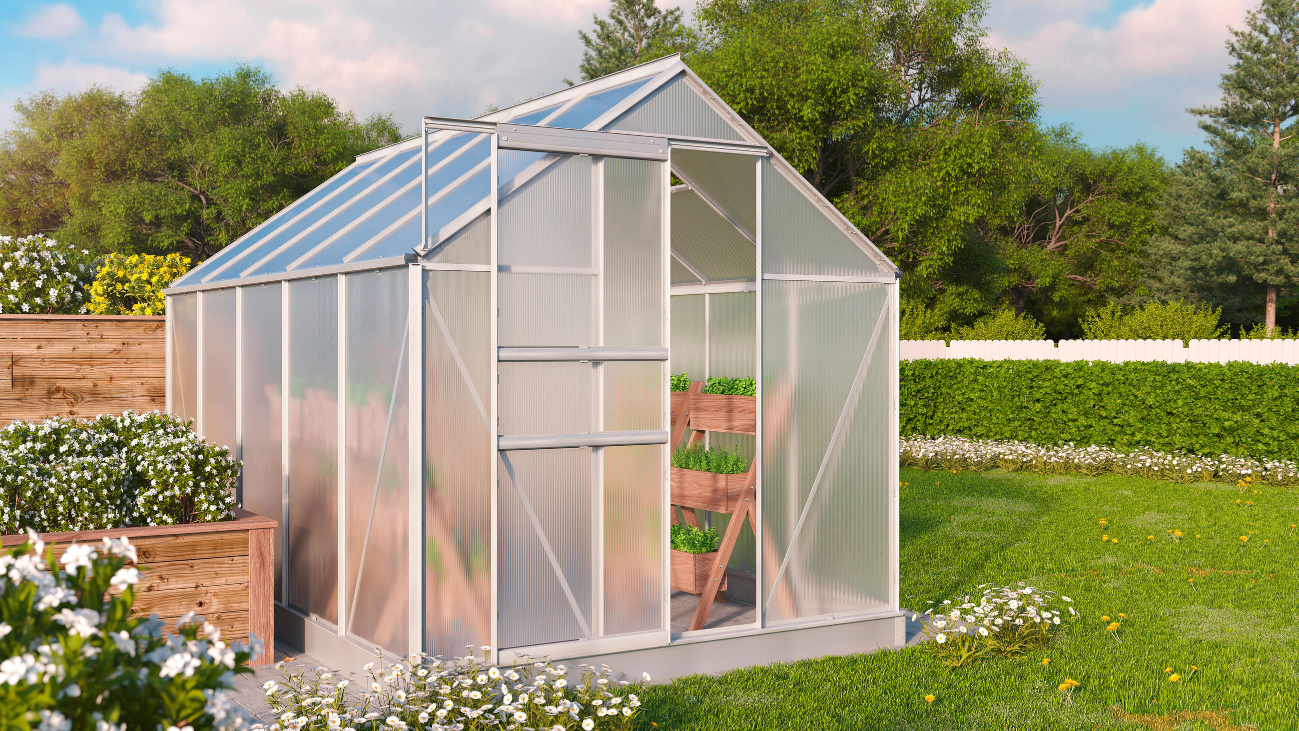 Gewächshausbausatz Comet 6200 6,2 M2 Metall/Kunststoff