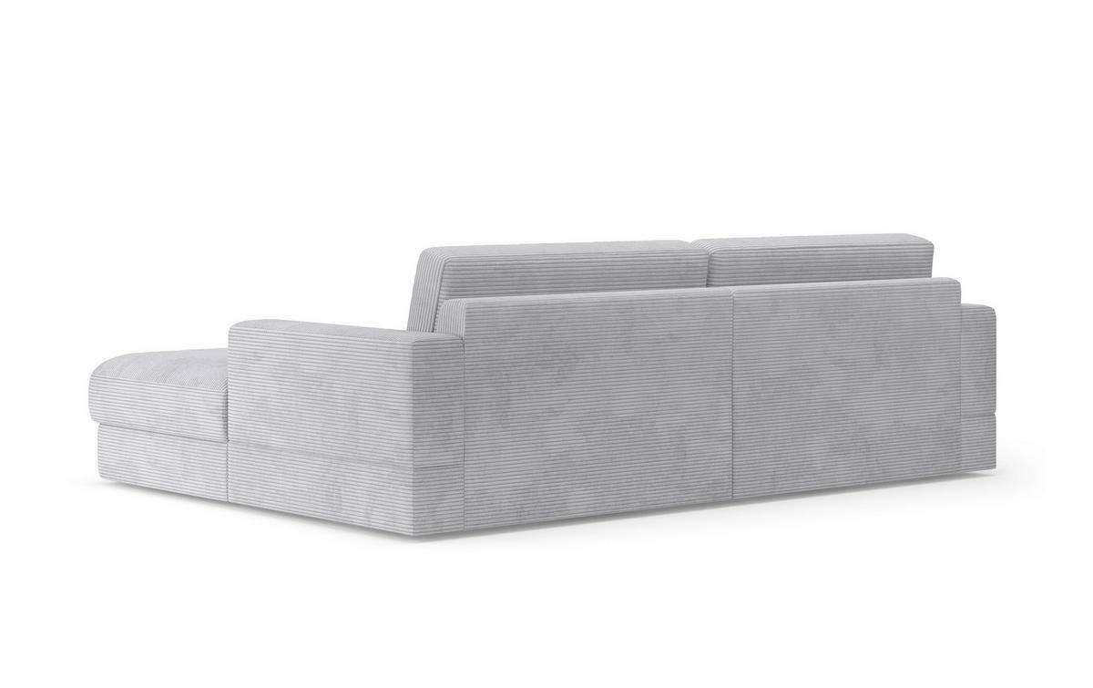 ECKSOFA FABIO E Silberfarben Cord  - Silberfarben/Schwarz, MODERN, Kunststoff/Textil (264/196cm) - Sit & More