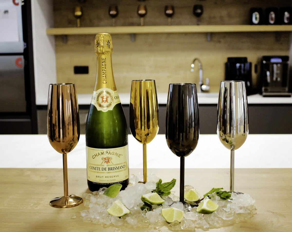 GLÄSERSET  6-teilig  - Silberfarben, Trend, Metall (22,5cm) - Echtwerk