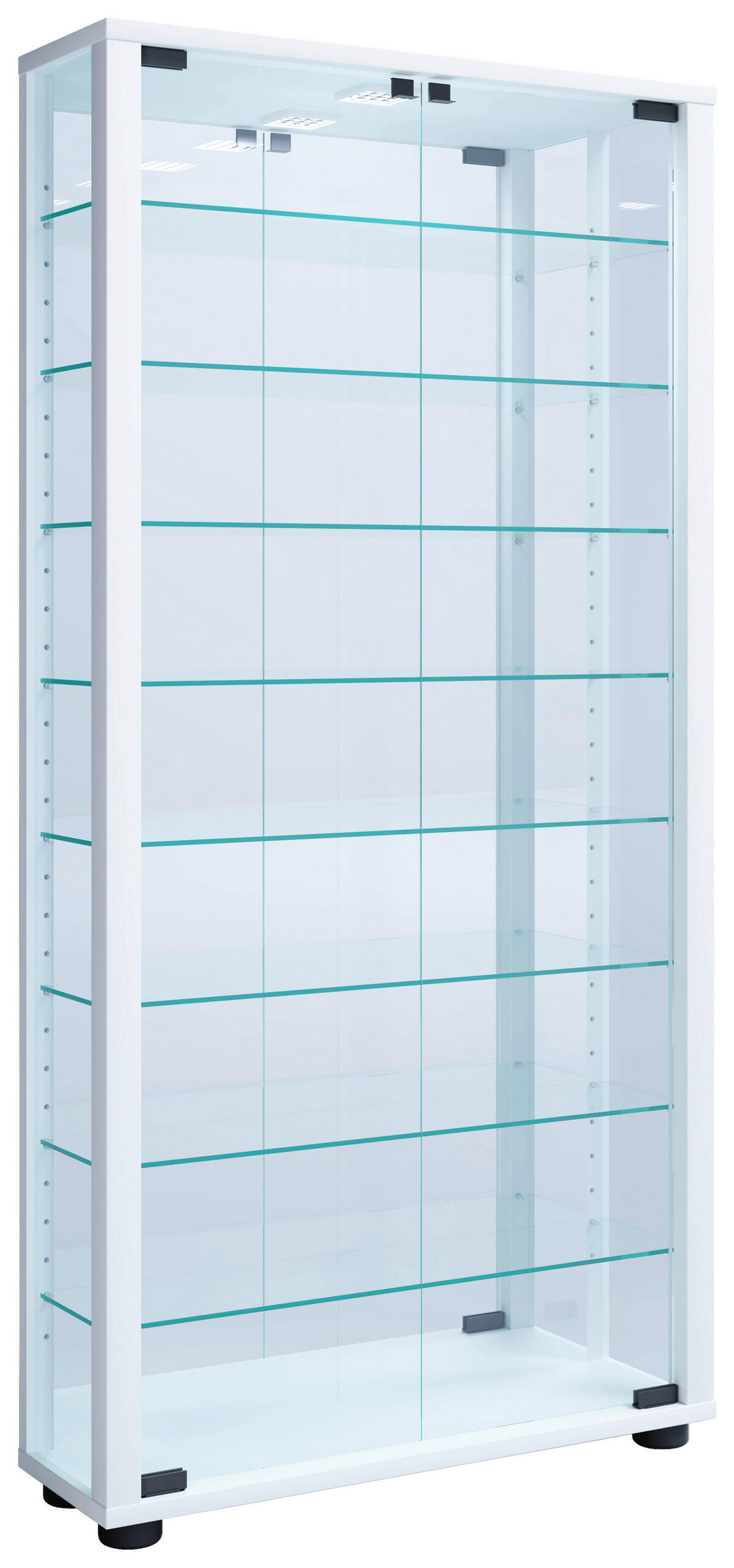 VITRINE in Weiß  - Weiß, MODERN, Glas/Holzwerkstoff (59/114,8/18cm) - MID.YOU