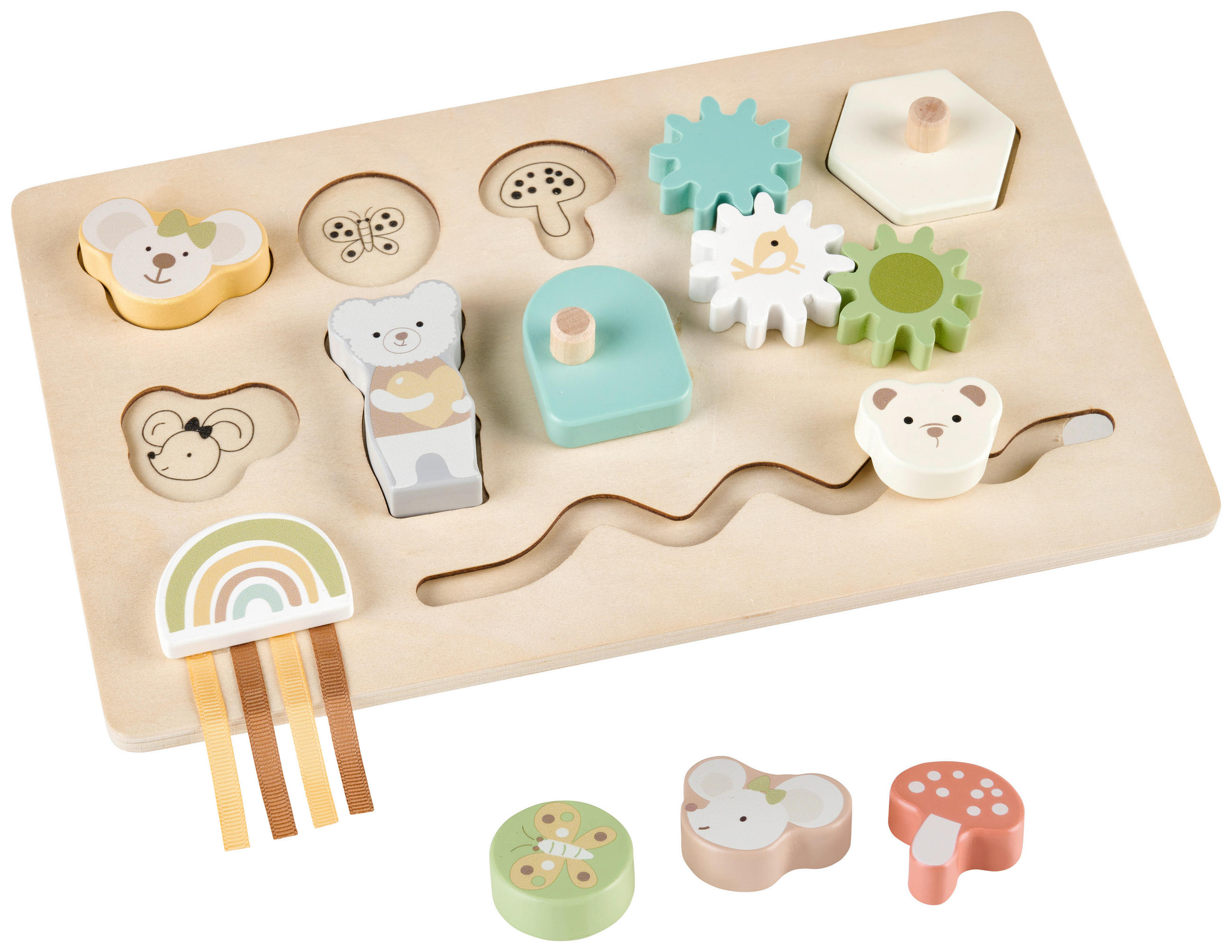 MOTORICKÁ HRA - modrá/biela, Basics, drevo/textil (30/18/2,8cm) - My Baby Lou