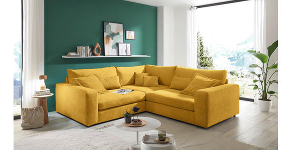 ECKSOFA  in Cord Senfgelb  248/248 cm  - Senfgelb/Schwarz, KONVENTIONELL, Kunststoff/Textil (248/248cm) - Carryhome