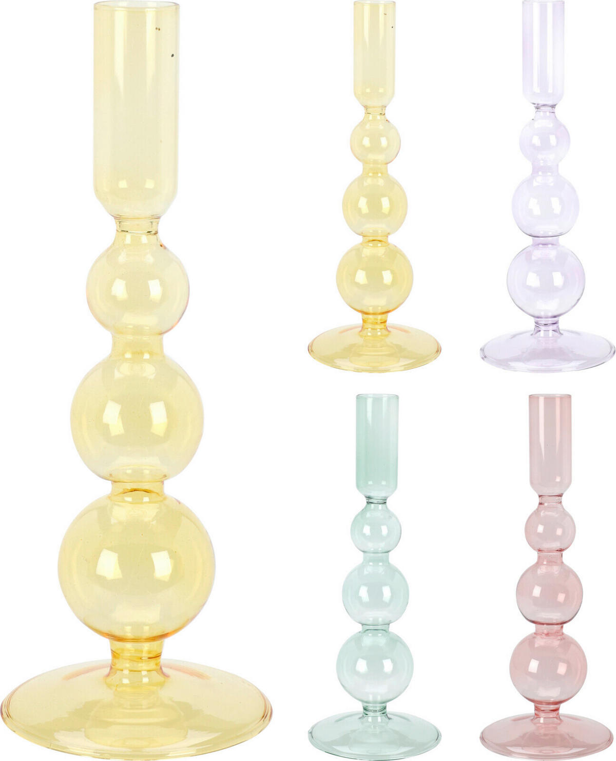 STOJAN NA SVIEČKU  sklo - Basics, sklo (8/8/22cm)