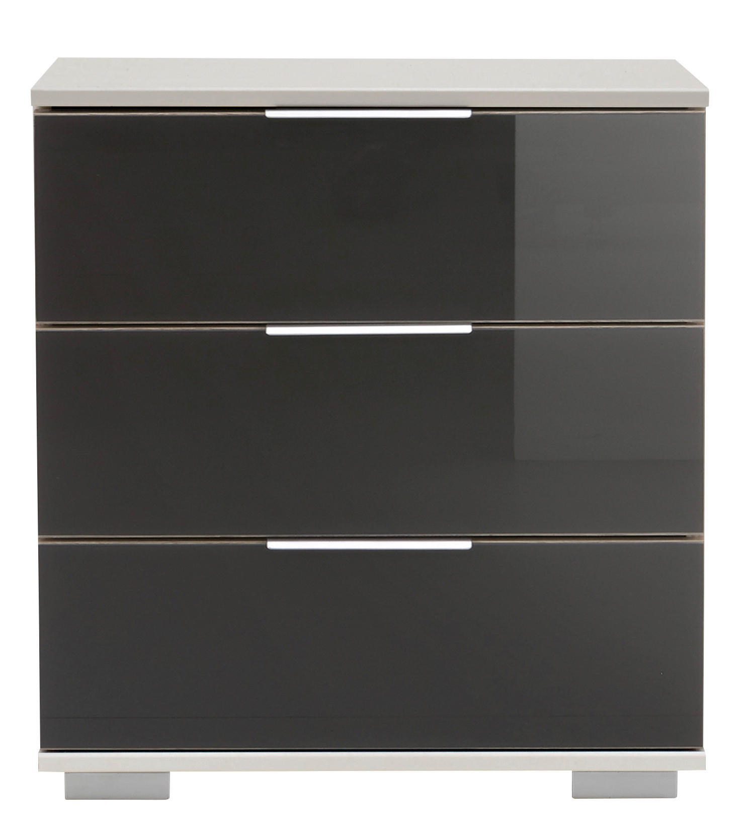 NOČNA OMARICA, siva, bela  - barve kroma/siva, Design, kovina/umetna masa (52/58/38cm) - Carryhome