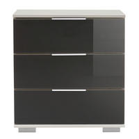 NOČNA OMARICA, siva, bela  - barve kroma/siva, Design, kovina/umetna masa (52/58/38cm) - Carryhome