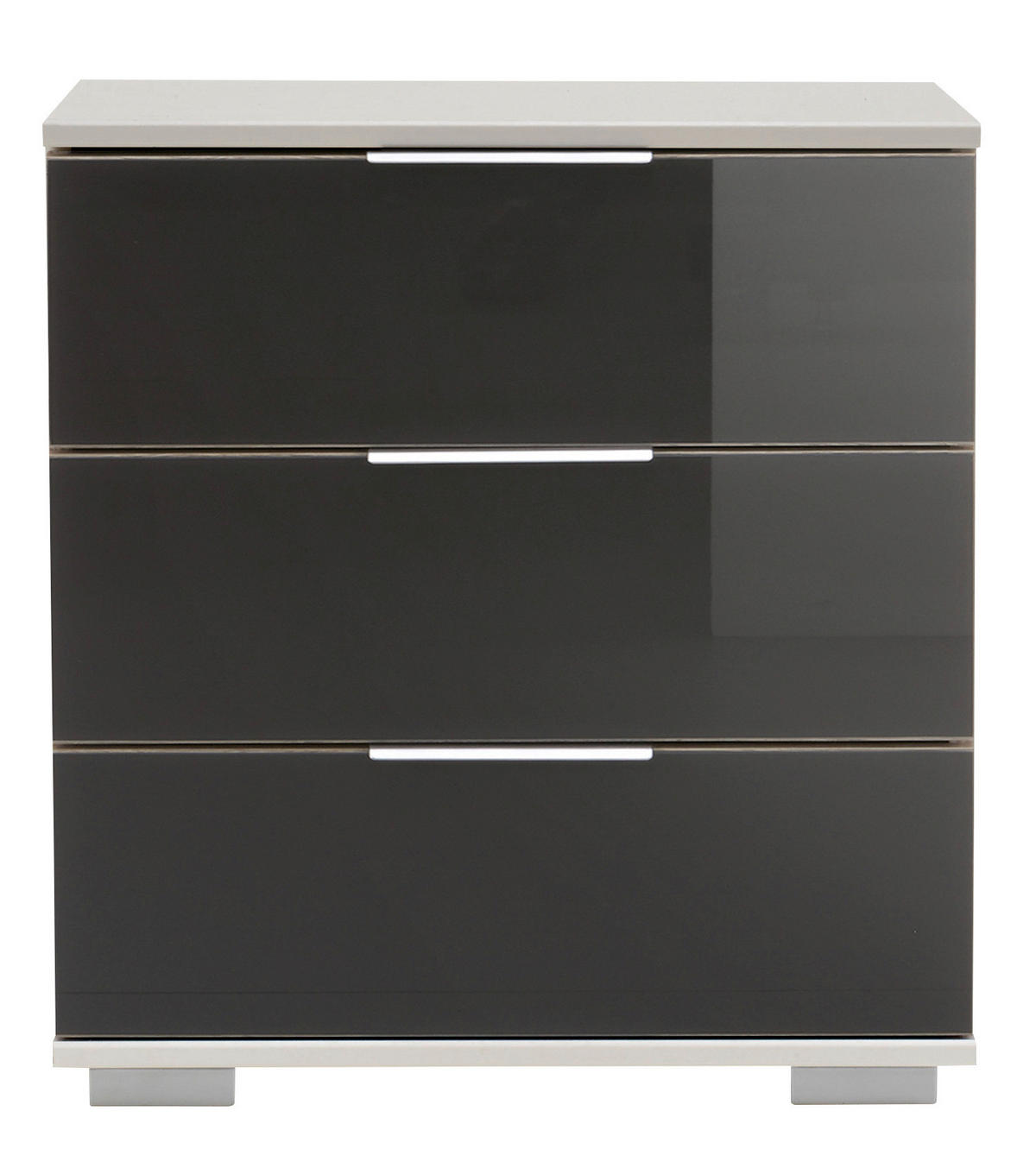 NOČNA OMARICA, siva, bela  - barve kroma/siva, Design, kovina/umetna masa (52/58/38cm) - Carryhome