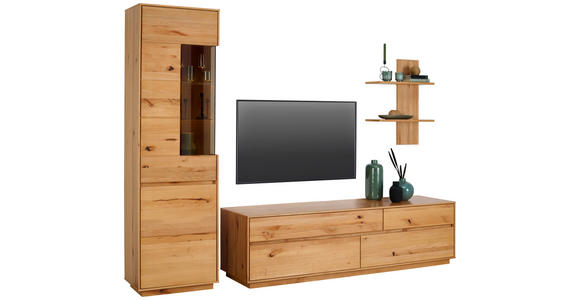 WOHNWAND in Kernbuche 267/205/50 cm - Kernbuche, Natur, Glas/Holz (267/205/50cm) - Cantus