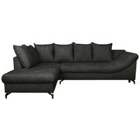 ECKSOFA Schwarz Struktur  - Schwarz, KONVENTIONELL, Textil/Metall (194/274cm) - Carryhome