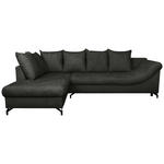 ECKSOFA Schwarz Struktur  - Schwarz, KONVENTIONELL, Textil/Metall (194/274cm) - Carryhome