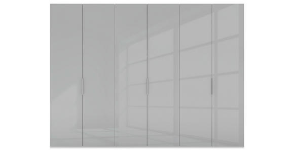 DREHTÜRENSCHRANK 300/223/62 cm 6-türig Grau, Weiß - Alufarben/Weiß, KONVENTIONELL, Glas/Holzwerkstoff (300/223/62cm) - Novel
