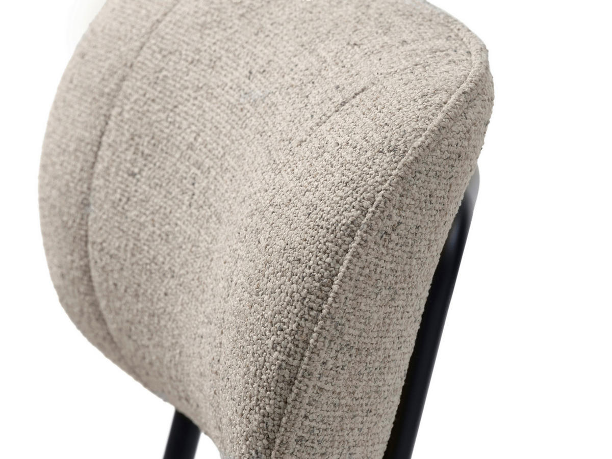 STUHL  in Bouclé Textil  - Creme/Schwarz, Design, Textil/Metall (50/98/50cm) - Carryhome