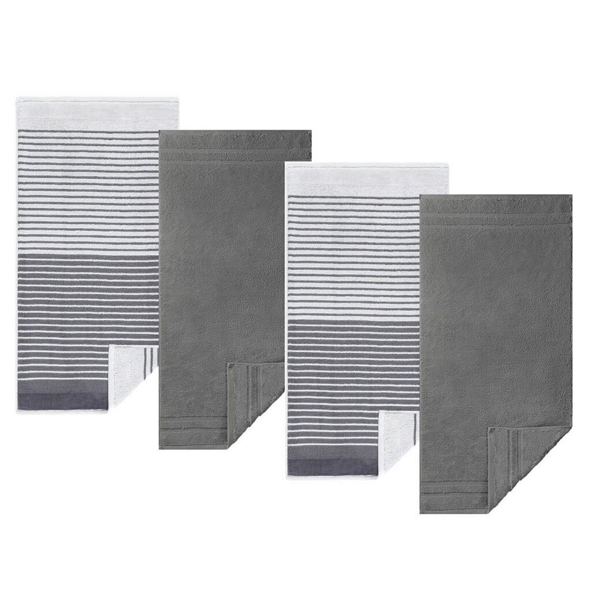 HANDTUCH 50/100 cm MARIS Schwarz, Hellgrau  - Hellgrau/Schwarz, Basics, Textil (50/100cm)