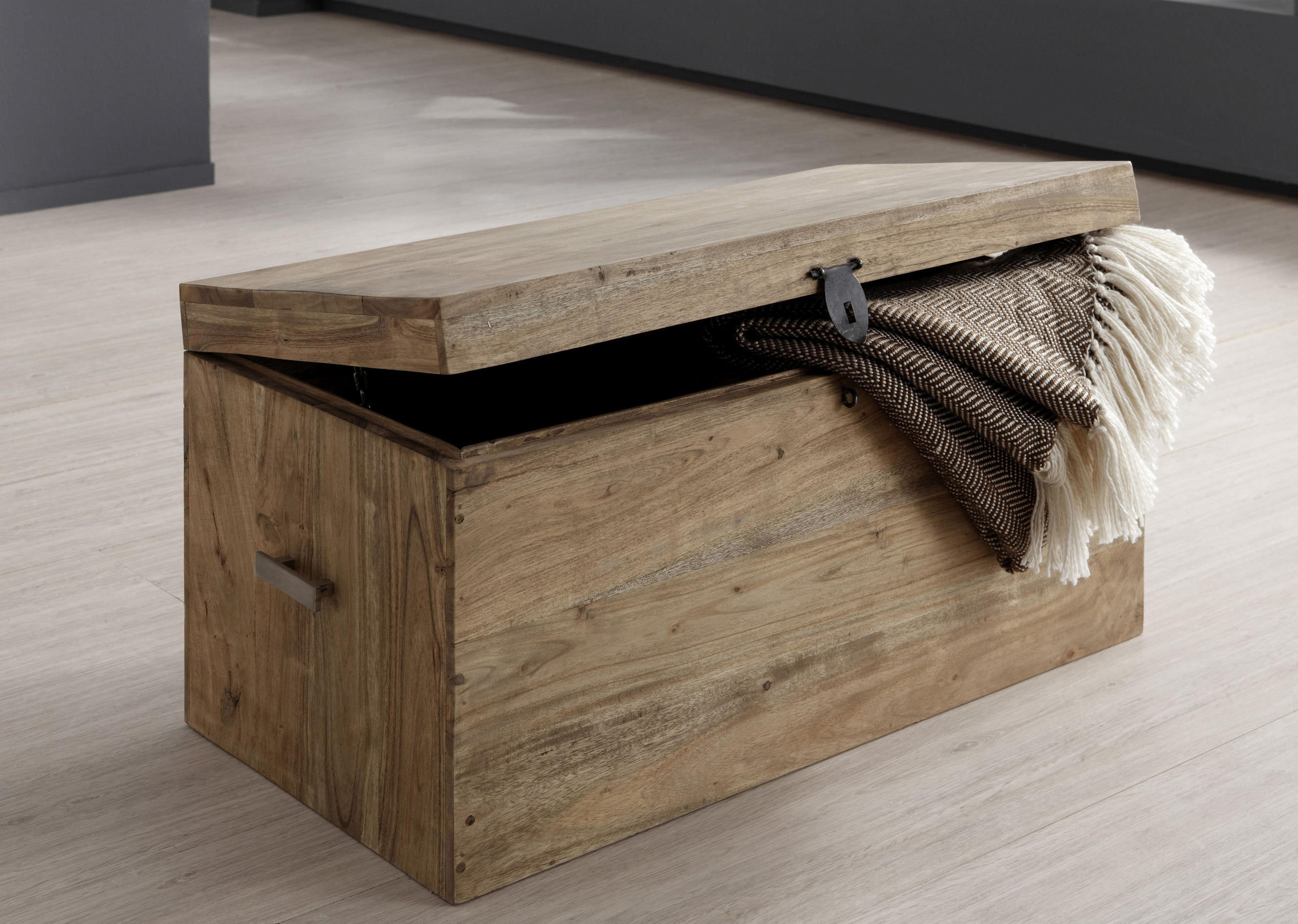 TRUHE Holz Akazie massiv - Naturfarben, LIFESTYLE, Holz (80/40/40cm) - Landscape