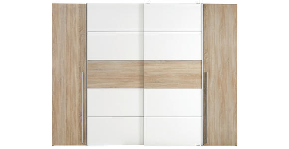 KLEIDERSCHRANK 270/210/61 cm 4-türig - Alufarben/Weiß, KONVENTIONELL, Holzwerkstoff/Kunststoff (270/210/61cm) - Carryhome