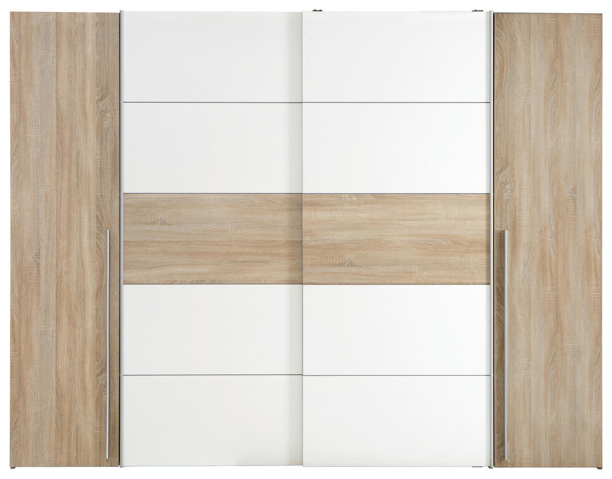 ORMAR ZA ODJEĆU bijela, hrast Sonoma   - bijela/hrast Sonoma, Konvencionalno, drvni materijal/metal (270/210/61cm) - Carryhome