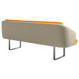 SITZBANK 255/89/68 cm Velours, Flachgewebe Beige, Currygelb Metall  - Currygelb/Beige, Design, Textil/Metall (255/89/68cm) - Dieter Knoll