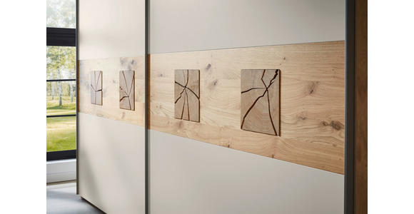 SCHWEBETÜRENSCHRANK  in Eichefarben, Sandfarben  - Sandfarben/Eichefarben, KONVENTIONELL, Holz/Holzwerkstoff (301,3/230,4/68cm) - Dieter Knoll