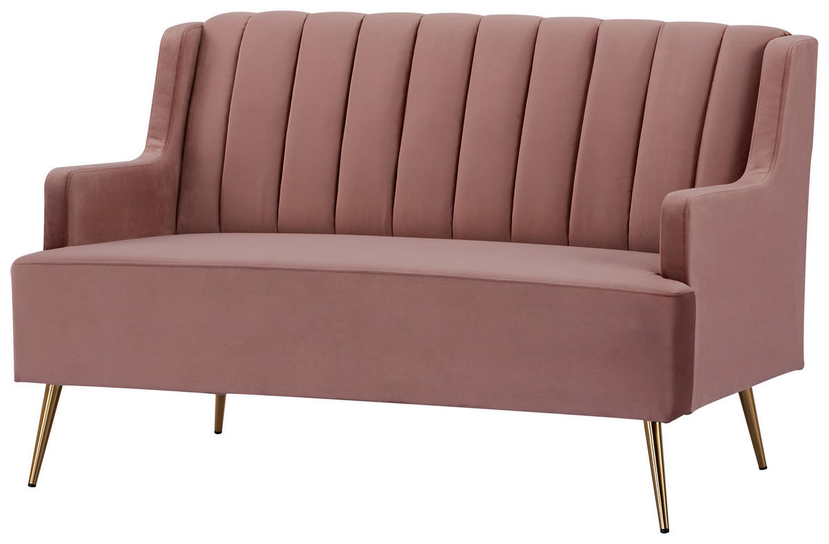 KÜCHENSOFA  - Goldfarben/Altrosa, Design, Textil/Metall (130/85/80cm) - Livetastic