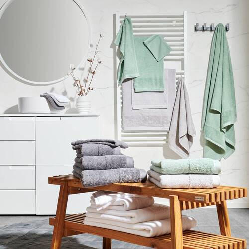HANDDUK BONITA mintgrön  - mintgrön, Natur, textil (50/100cm) - Bio:Vio