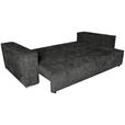 BIGSOFA in Flachgewebe Schwarz  - Chromfarben/Schwarz, KONVENTIONELL, Textil/Metall (256/68/122cm) - Carryhome