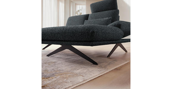 ECKSOFA  in Flachgewebe Anthrazit  234/155 cm  - Anthrazit/Schwarz, Design, Textil/Metall (234/155cm) - Dieter Knoll