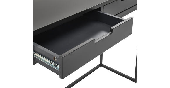 KONSOLENTISCH Grau, Schwarz - Schwarz/Grau, Design, Holzwerkstoff/Metall (100/36/77cm) - Novel