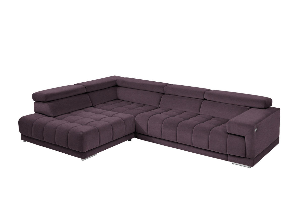 ECKSOFA in Mikrofaser Lila, Flieder  222/326 cm  - Chromfarben/Lila, Design, Textil/Metall (222/326cm) - Beldomo Speed