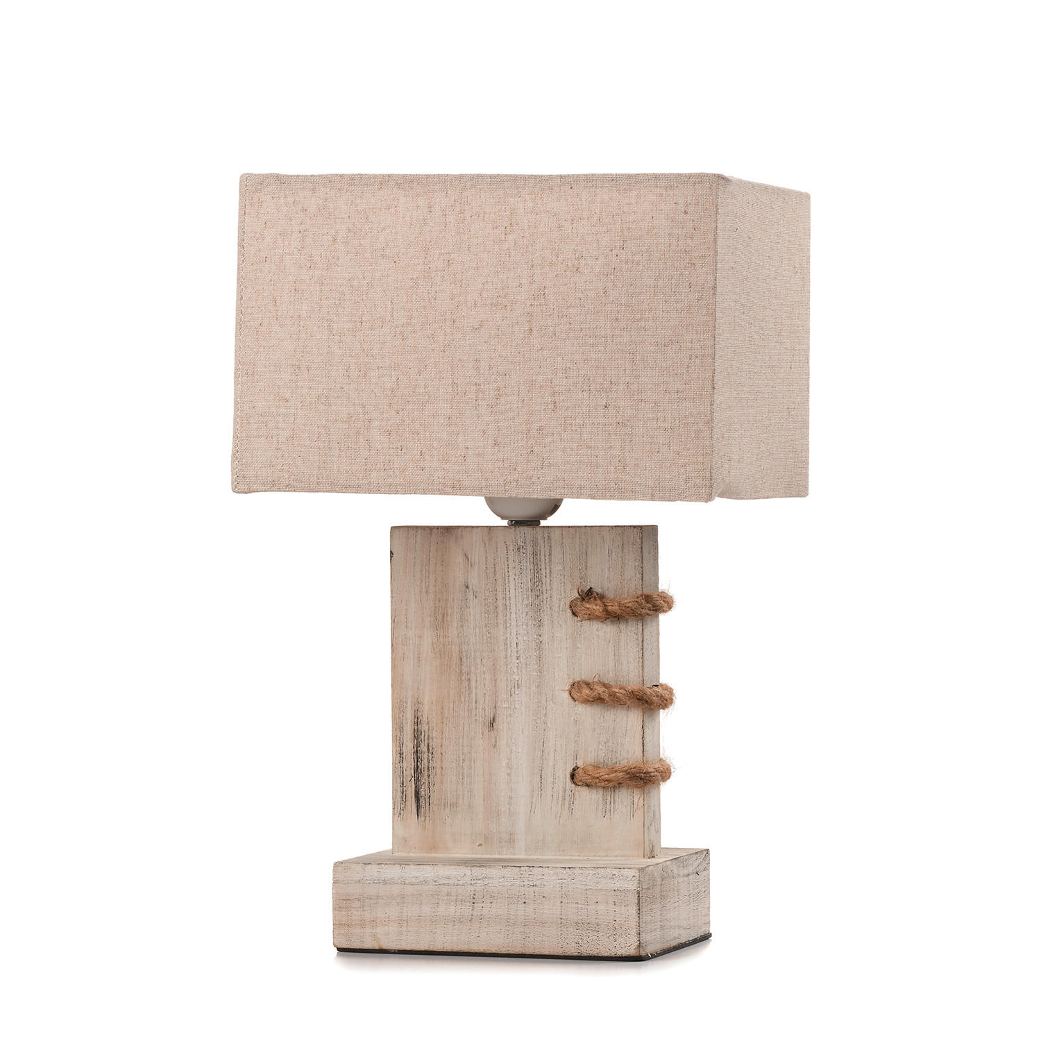 NACHTTISCHLEUCHTE 22/15/33 cm   - Beige, Natur, Holz/Textil (22/15/33cm)