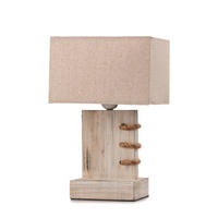 NACHTTISCHLEUCHTE 22/15/33 cm   - Beige, Natur, Holz/Textil (22/15/33cm)