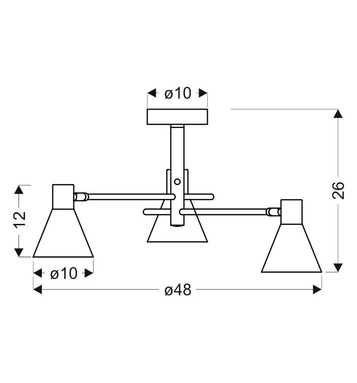 TAKLAMPA 48/48/26 cm  - svart, Basics, metall (48/48/26cm)