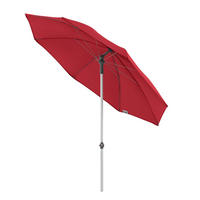 SONNENSCHIRM 200 cm Rot  - Silberfarben/Rot, KONVENTIONELL, Textil/Metall (200/200cm) - Doppler