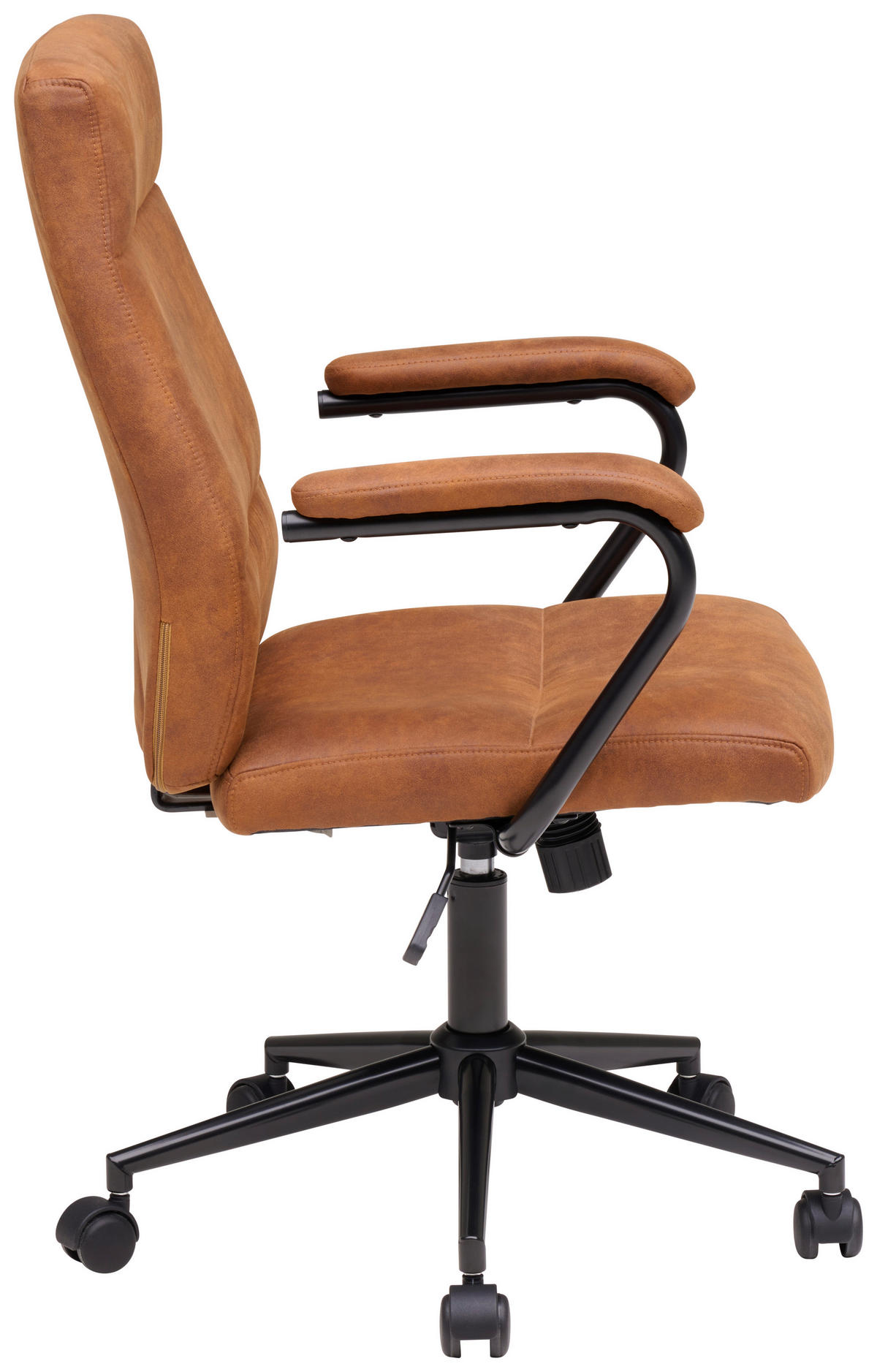 OTOČNÁ ŽIDLE, tkaná látka, černá, karamel - černá/karamel, Moderní, kov/textil (60/99-109/64cm) - MID.YOU