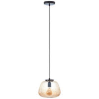 ZÁVĚSNÉ SVÍTIDLO, 25/176 cm  - jantarové barvy, Design, kov/sklo (25/176cm)
