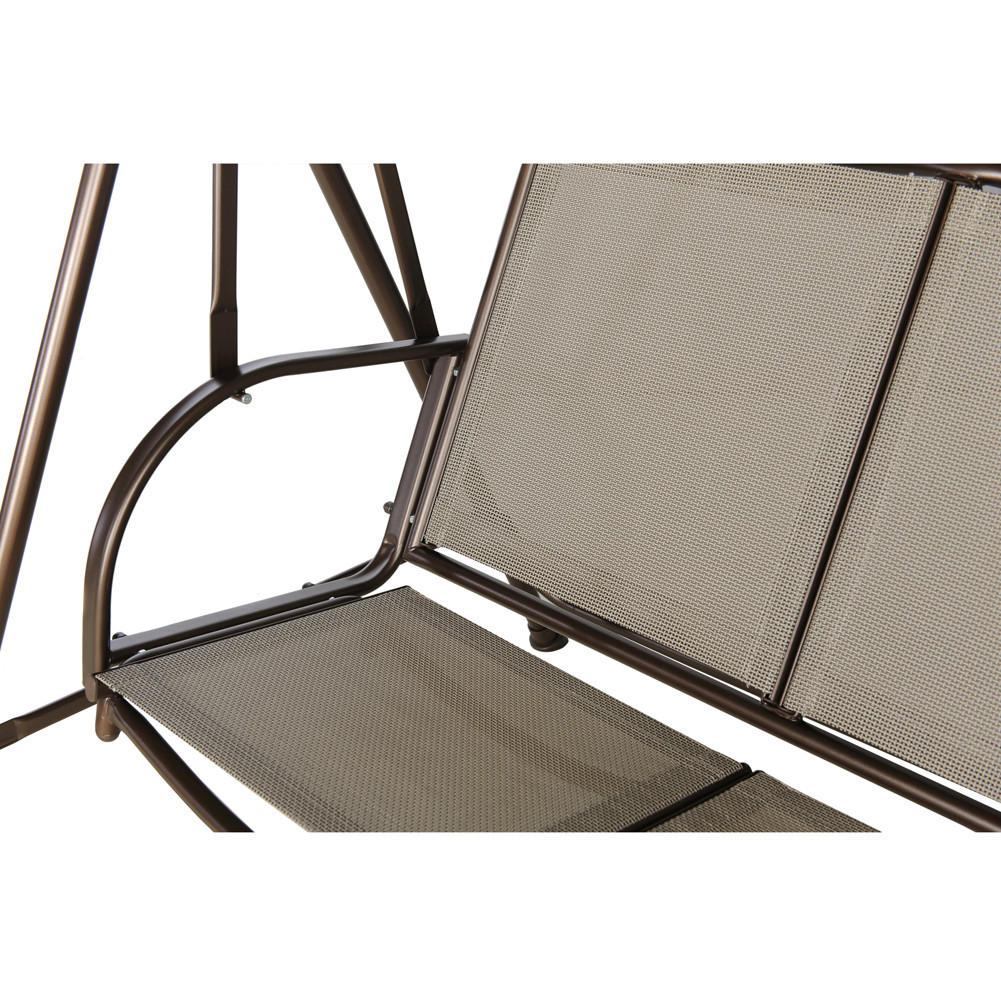  Hollywoodschaukel 2 Sitzer aus Stahl mit Dach Kissen Abdeckung Außen cm 150 x 115 x 145 Schaukel Möbel Pool Yellowshop 