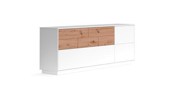 SIDEBOARD Weiß, Eiche Artisan 205/77/44 cm - Weiß/Eiche Artisan, MODERN, Holzwerkstoff (205/77/44cm) - Carryhome
