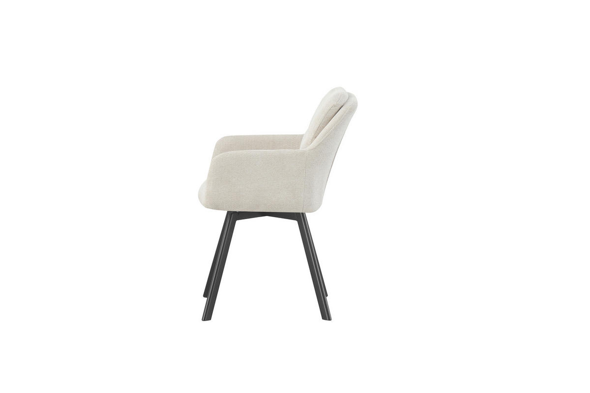 STUHL-SET 2 Stück  in Webstoff  - Anthrazit/Creme, MODERN, Textil (53/87/62cm) - MID.YOU