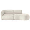 ECKSOFA Jesi Weiß Mikrofaser  - Schwarz/Weiß, MODERN, Kunststoff/Textil (238/107cm) - Livetastic