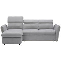ECKSOFA Hellgrau Mikrofaser  - Hellgrau/Schwarz, Design, Kunststoff/Textil (172/240cm) - Stylife