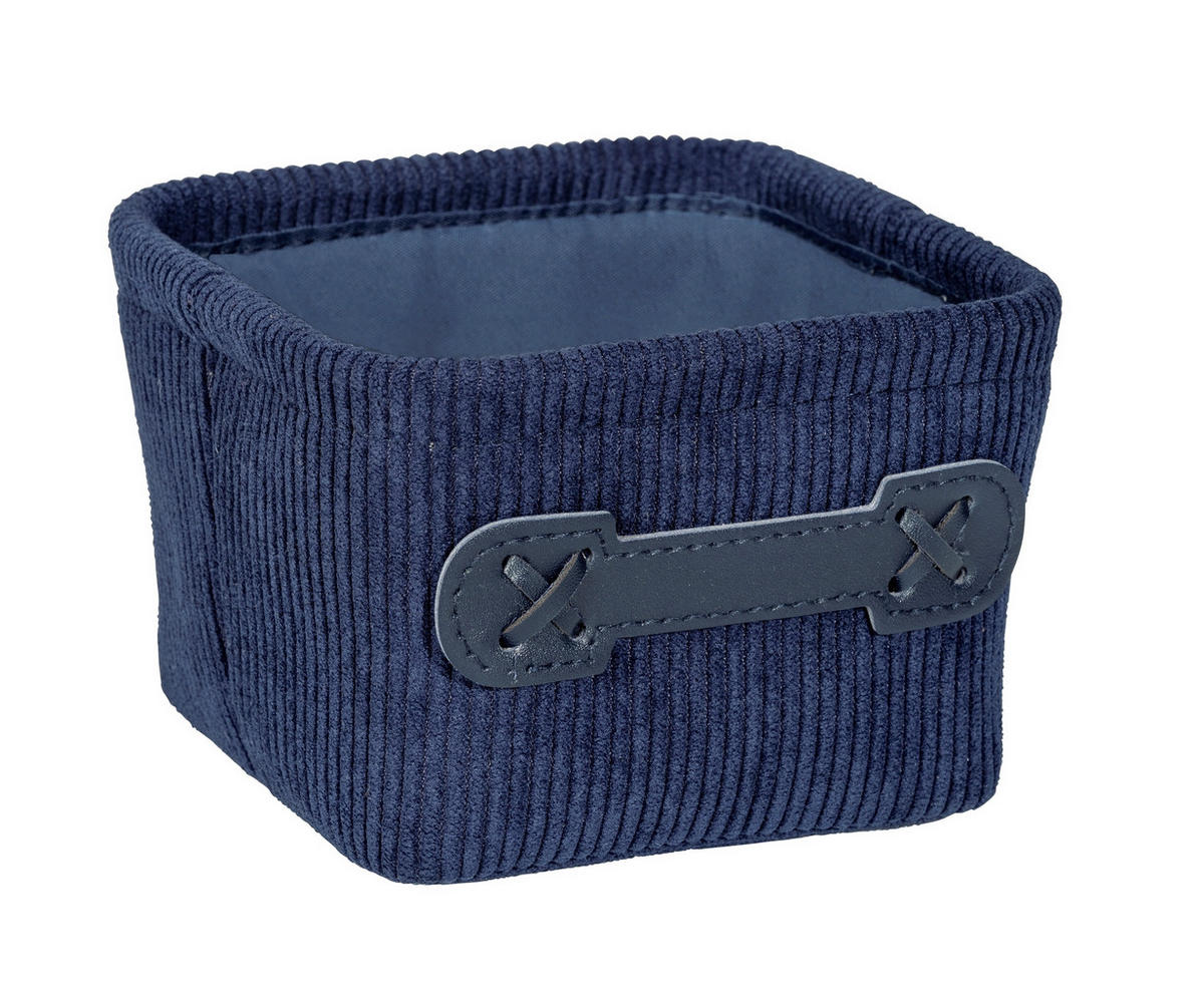 AUFBEWAHRUNGSKÖRBCHEN     - Dunkelblau, Basics, Textil (14/9/14cm) - Wenko