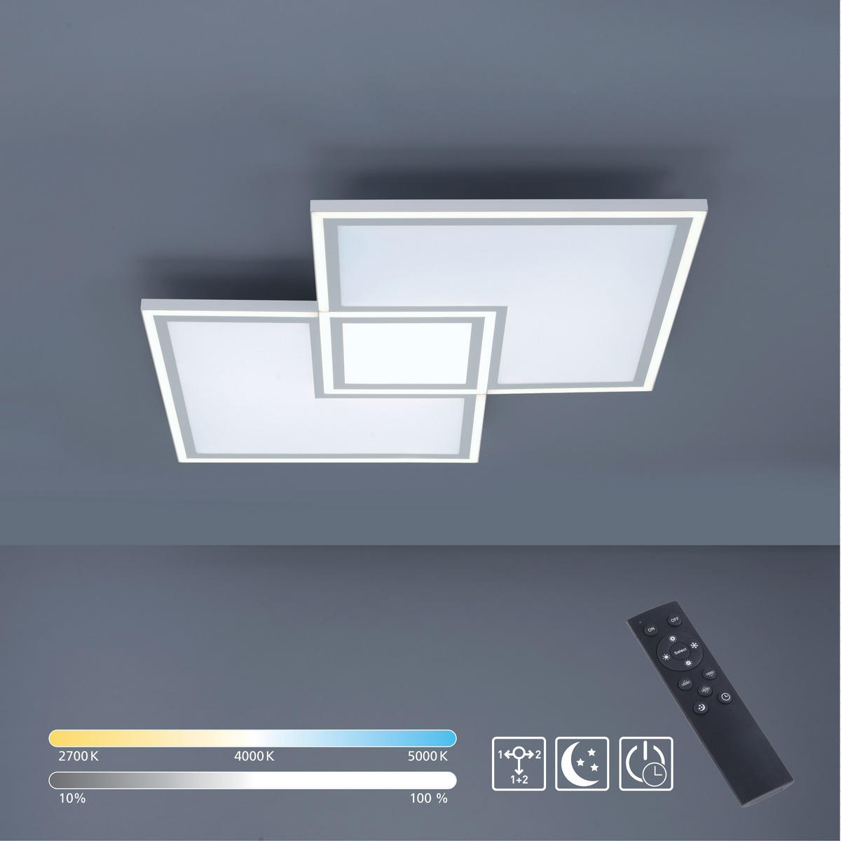 LED-DECKENLEUCHTE 67,7/67,7/5,8 cm   - Weiß, Design, Kunststoff/Metall (67,7/67,7/5,8cm)