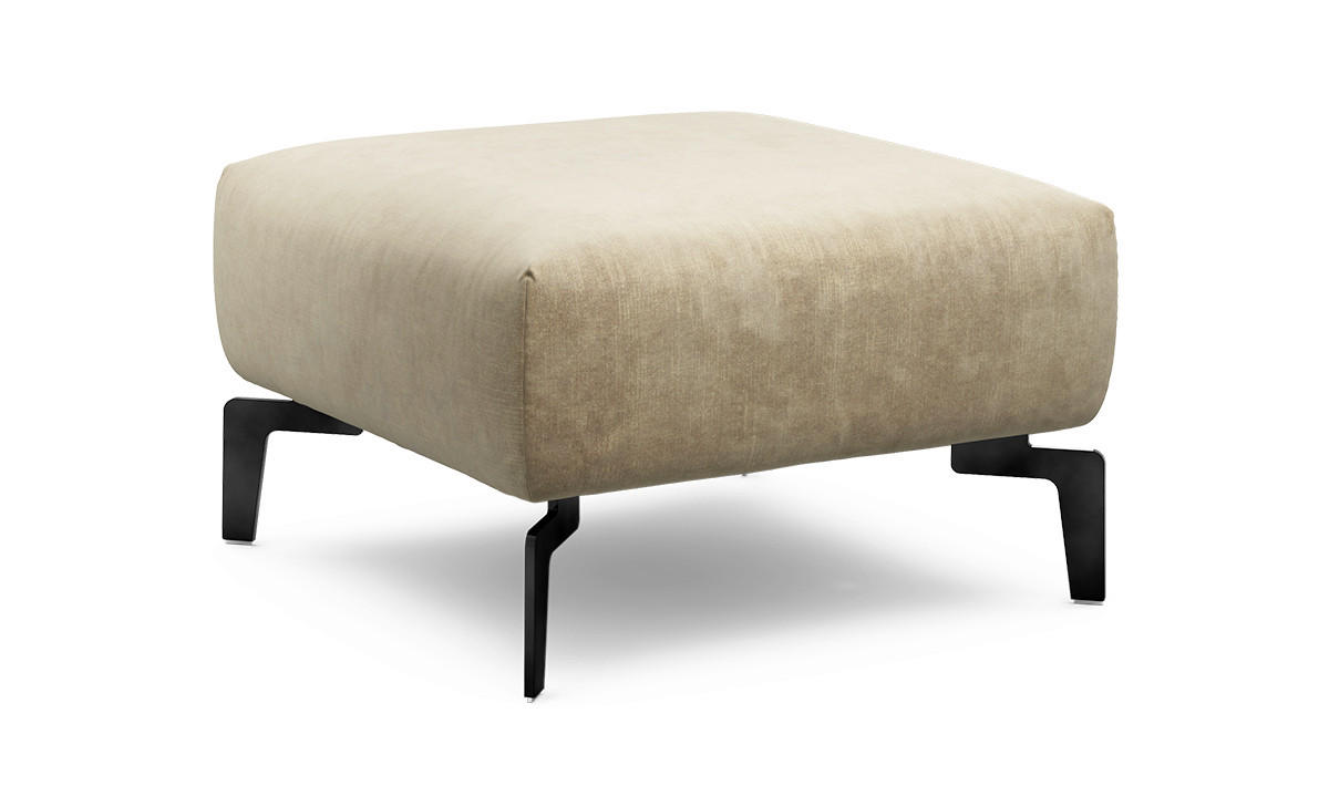 HOCKER Samt Sandfarben  - Sandfarben/Schwarz, Design, Textil/Metall (70/70/46cm) - SENSOO