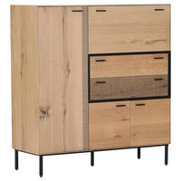 HIGHBOARD  115/120/42 cm 2 Schublade(n)  - Eichefarben/Schwarz, LIFESTYLE, Holzwerkstoff/Metall (115/120/42cm) - Novel